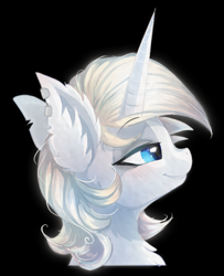 Size: 600x739 | Tagged: safe, artist:a-lunar-eclipse, oc, oc only, oc:lunar eclipse, species:pony, species:unicorn, g4, black background, simple background, solo