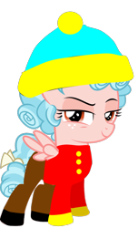 Size: 1523x2500 | Tagged: safe, artist:crystalmagic6, artist:rapmlpandbttffan23, edit, character:cozy glow, species:pegasus, species:pony, g4, 1000 hours in ms paint, eric cartman, female, filly, looking at you, simple background, solo, south park, transparent background, vector, vector edit, wat