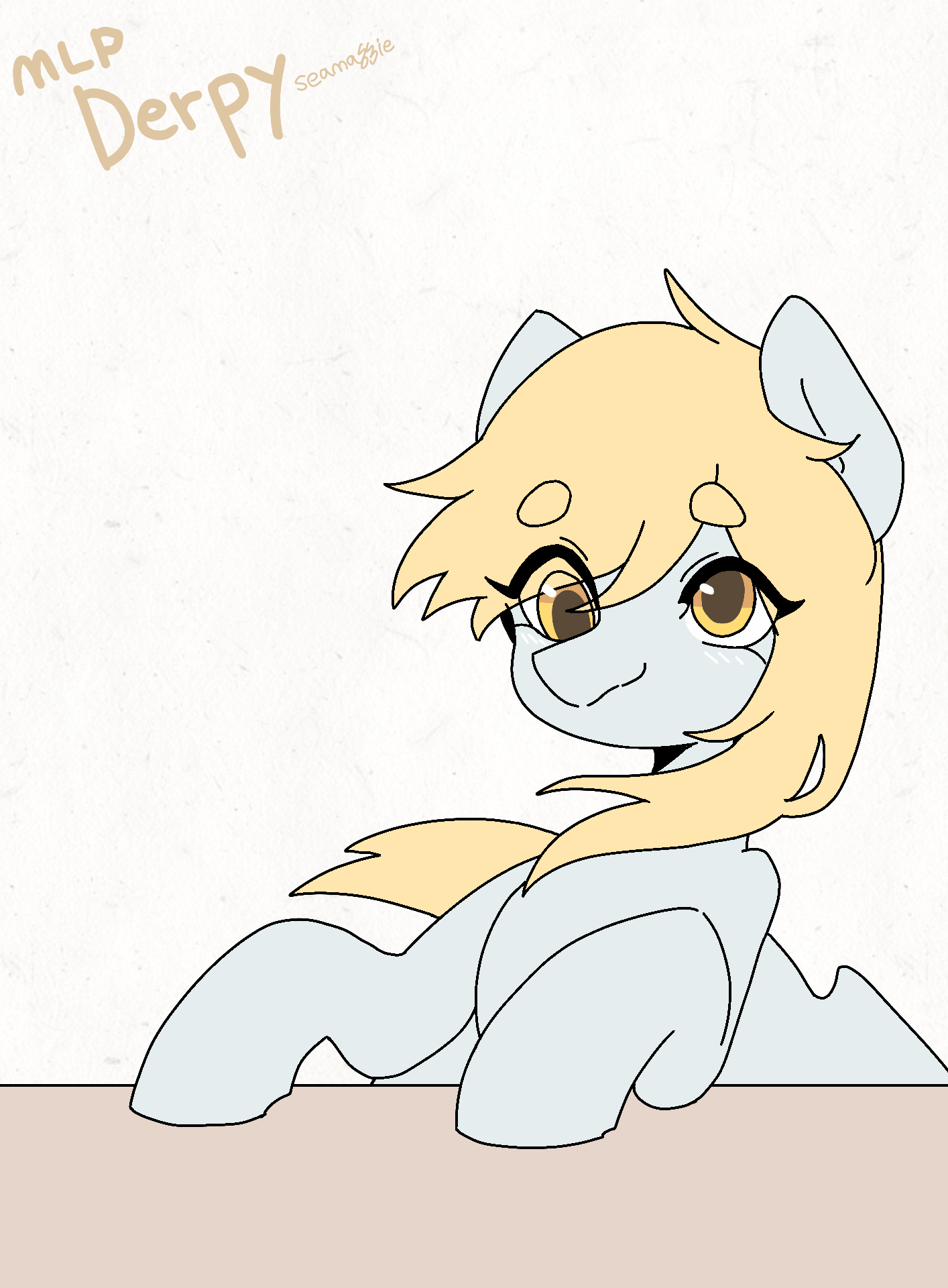 Size: 1414x1920 | Tagged: safe, artist:seamaggie, character:derpy hooves, species:pegasus, species:pony, g4, animated, cute, derpabetes, excited, female, flapping, gif, gif art, mare, solo