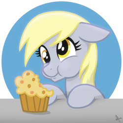 Size: 2048x2048 | Tagged: safe, artist:whitequartztheartist, character:derpy hooves, species:pegasus, species:pony, g4, female, food, muffin, solo