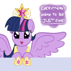 Size: 800x800 | Tagged: safe, artist:smile, character:twilight sparkle, character:twilight sparkle (alicorn), species:alicorn, species:pony, big crown thingy, crown, everything is going to be ok, female, mare, solo