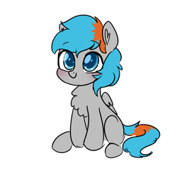 Size: 3500x3500 | Tagged: safe, artist:fannytastical, oc, oc:shade flash, species:pegasus, species:pony, g4, blushing, chest fluff, colt, cute, male, ocbetes, simple background, smiling, transparent background