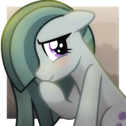Size: 2048x2048 | Tagged: safe, artist:whitequartztheartist, character:marble pie, species:earth pony, species:pony, g4, blushing, female, mare, solo