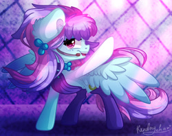 Size: 2400x1900 | Tagged: safe, artist:kindny-chan, oc, species:pegasus, species:pony, g4, clothing, dress, female, mare, socks, solo