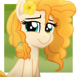 Size: 2048x2048 | Tagged: safe, artist:whitequartztheartist, character:pear butter, species:earth pony, species:pony, g4, smiling, solo