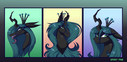 Size: 7500x3700 | Tagged: safe, artist:spirit-fire360, character:queen chrysalis, species:changeling, g4, changeling queen, female, style