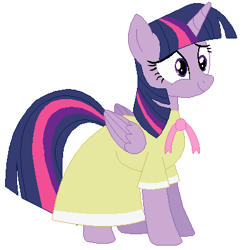 Size: 382x396 | Tagged: safe, artist:hubfanlover678, character:twilight sparkle, character:twilight sparkle (alicorn), species:alicorn, species:pony, g4, birthday, clothing, dress, female, mare, simple background, solo, white background