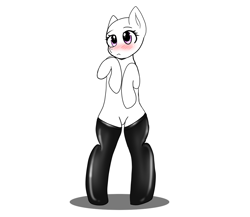 Size: 1000x867 | Tagged: safe, artist:yumomochan, g4, auction, blushing, clothing, commission, latex, latex socks, sketch, socks, standing, standing on two hooves, ych sketch, your character here