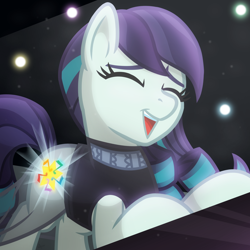 Size: 2048x2048 | Tagged: safe, artist:whitequartztheartist, character:coloratura, species:earth pony, species:pony, g4, cute, i am just a pony, musical instrument, piano, rara, rarabetes, singing, solo, spotlight, stage, the magic inside