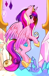 Size: 1344x2048 | Tagged: safe, artist:siripim111, character:princess cadance, species:alicorn, species:pony, g4, chest fluff, crystal, cute, cutedance, ear fluff, female, looking back, mare, profile, solo