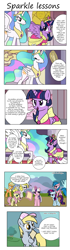 Size: 910x3234 | Tagged: safe, artist:schnuffitrunks, character:applejack (g1), character:derpy hooves, character:firefly, character:posey, character:princess celestia, character:sparkler (g1), character:surprise, character:twilight sparkle, character:twilight sparkle (alicorn), species:alicorn, species:pony, g1, comic, female, g1 six, g1 to g4, generation leap, mare