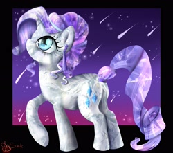 Size: 3500x3088 | Tagged: safe, artist:daughter-of-fantasy, character:rarity, species:crystal pony, species:pony, species:unicorn, butt, crystal rarity, crystallized, female, mare, night, plot, solo, stars