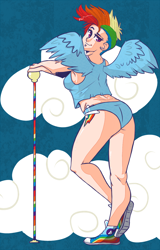 Size: 860x1344 | Tagged: safe, artist:slipe, character:rainbow dash, converse, humanized, shoes, winged humanization