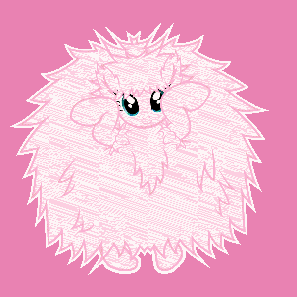 Size: 600x600 | Tagged: safe, artist:php94, edit, oc, oc only, oc:fluffle puff, species:pony, animated, bipedal, caramelldansen, fluffy, looking at you, pink background, simple background, smiling, solo