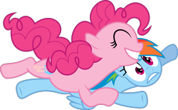 Size: 6277x3863 | Tagged: safe, artist:flutterguy317, character:pinkie pie, character:rainbow dash, ship:pinkiedash, episode:the cutie mark chronicles, g4, my little pony: friendship is magic, absurd resolution, female, glomp, lesbian, shipping, simple background, transparent background, vector