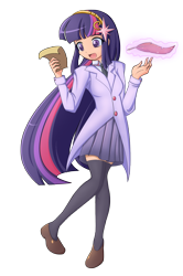 Size: 1215x1827 | Tagged: safe, artist:angriestangryartist, character:twilight sparkle, species:human, anime, clothing, female, humanized, simple background, solo, stockings, transparent background