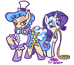 Size: 741x651 | Tagged: safe, artist:yamino, character:rarity, character:sapphire shores, measuring tape