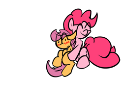 Size: 1947x1570 | Tagged: safe, artist:olympic tea bagger, character:pinkie pie, character:scootaloo, cute, female, lesbian, pinkieloo, scootapie, shipping