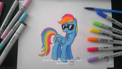 Size: 1280x720 | Tagged: safe, artist:yamino, character:rainbow dash, female, photo, solo, traditional art