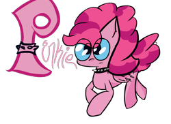 Size: 1146x833 | Tagged: safe, artist:olympic tea bagger, character:pinkie pie, alternate hairstyle, collar, female, pet, pony pet, sadism, solo