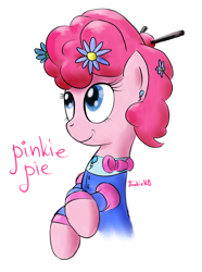 Size: 1176x1581 | Tagged: safe, artist:junkiekb, character:pinkie pie, alternate hairstyle, clothing