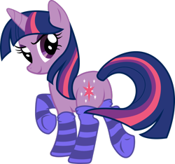 Size: 1024x958 | Tagged: safe, artist:kennyklent, character:twilight sparkle, character:twilight sparkle (unicorn), species:pony, species:unicorn, clothing, female, mare, socks, solo, striped socks, underhoof