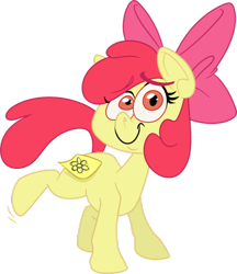 Size: 500x579 | Tagged: safe, artist:frostadflakes, character:apple bloom, fake cutie mark, female, solo