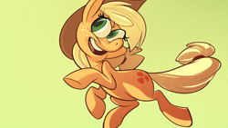 Size: 1280x720 | Tagged: safe, artist:frostadflakes, character:applejack, action pose, female, solo