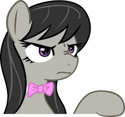 Size: 690x649 | Tagged: safe, artist:haetran, artist:reiduran, character:octavia melody, species:earth pony, species:pony, bow tie, female, mare, octavia is not amused, reaction image, simple background, solo, transparent background, unamused, vector