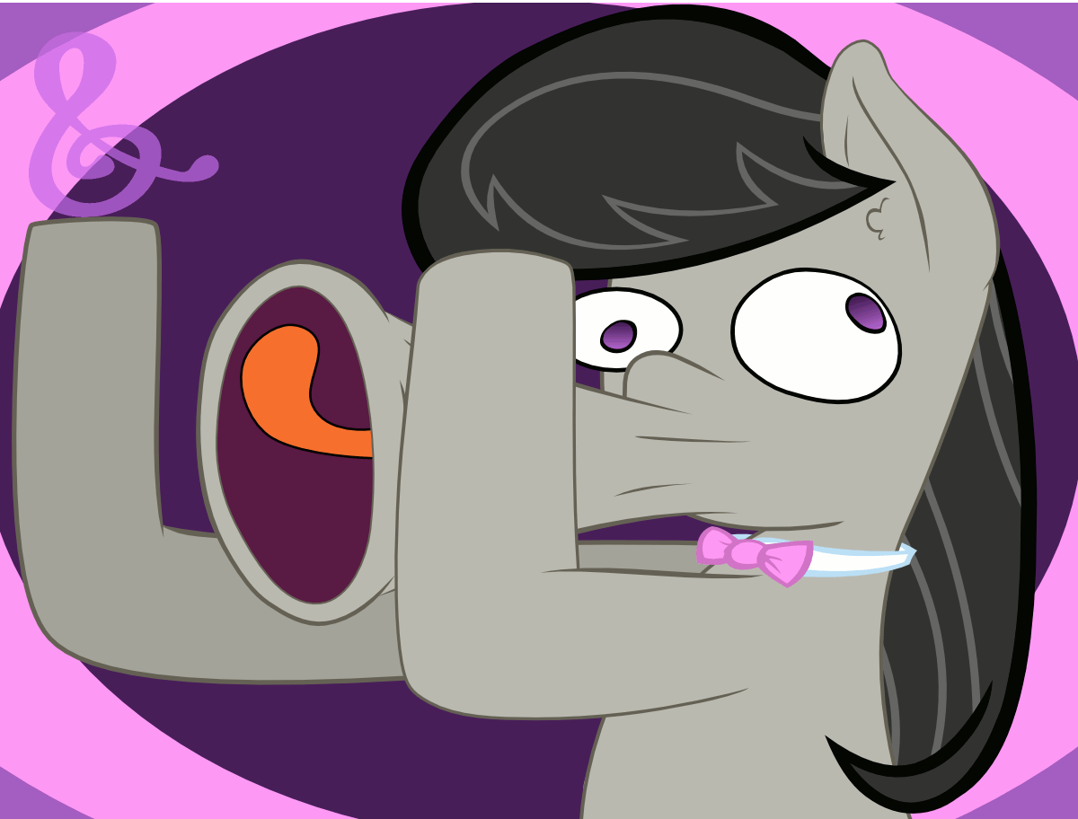 Size: 1200x912 | Tagged: safe, artist:haetran, artist:lamia, edit, character:octavia melody, species:earth pony, species:pony, animated, bow tie, derp, female, lol, mare, open mouth, ponified meme, solo, tongue out
