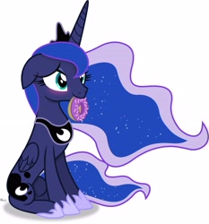 Size: 3688x3964 | Tagged: safe, artist:blitzyponeh, character:princess luna, species:pony, g4, cute, donut, sitting