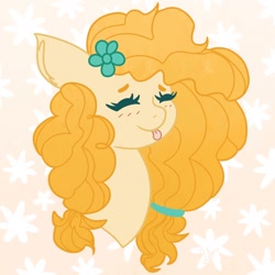Size: 2500x2500 | Tagged: safe, artist:namiiarts, character:pear butter, species:earth pony, species:pony, g4, blep, cute, eyes closed, solo, tongue out