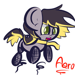 Size: 2048x2048 | Tagged: safe, artist:olympic tea bagger, oc, oc only, oc:aero, parent:derpy hooves, parent:oc:warden, parents:canon x oc, parents:warderp, species:pegasus, species:pony, clothing, colt, cute, male, offspring, scar, scarf, simple background, solo, trap, white background