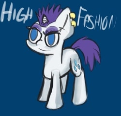 Size: 640x609 | Tagged: safe, artist:olympic tea bagger, character:rarity, species:pony, species:unicorn, alternate hairstyle, ear piercing, female, hilarious in hindsight, mare, no pupils, piercing, punkity, short hair, simple background, solo