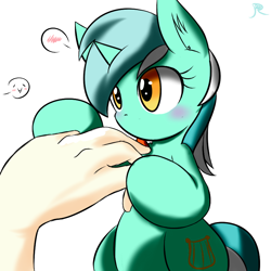 Size: 800x800 | Tagged: safe, artist:ranban, character:lyra heartstrings, species:human, cute, female, hand, human fetish, humie, licking, lyrabetes, pixiv, solo focus