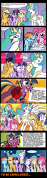 Size: 800x3037 | Tagged: safe, artist:thex-plotion, character:applejack, character:fluttershy, character:pinkie pie, character:princess celestia, character:rainbow dash, character:rarity, character:twilight sparkle, back to the future, care bears, comic, crossover, dark heart, inhumanoids, mane six, scott pilgrim, star wars, transformers