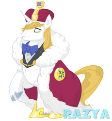 Size: 740x800 | Tagged: safe, artist:razya, artist:ttturboman, character:prince blueblood, crown, male, simple background, solo, vector, white background