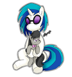 Size: 638x683 | Tagged: safe, artist:claireannecarr, character:dj pon-3, character:octavia melody, character:vinyl scratch, female, plushie