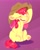 Size: 2421x3064 | Tagged: safe, artist:graystripe64, character:apple bloom, species:earth pony, species:pony, g4, adorabloom, blank flank, clothing, cowboy hat, cute, ear fluff, female, floppy ears, hat, no pupils, one eye closed, open mouth, oversized clothes, signature, simple background, sitting, smiling, solo