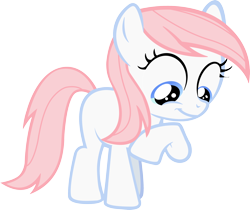 Size: 3094x2605 | Tagged: safe, artist:leapingriver, character:nurse redheart, species:earth pony, species:pony, cute, female, filly, filly nurse redheart, heartabetes, looking down, raised hoof, simple background, smiling, solo, transparent background, vector, younger