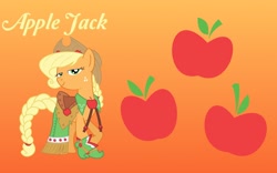 Size: 1920x1200 | Tagged: safe, artist:philiptomkins, character:applejack, alternate hairstyle, boots, braided tail, clothing, crossed hooves, dress, female, gala dress, solo, wallpaper