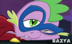 Size: 1096x678 | Tagged: safe, artist:razya, character:humdrum, character:spike, episode:power ponies, g4, my little pony: friendship is magic, male, solo, vector