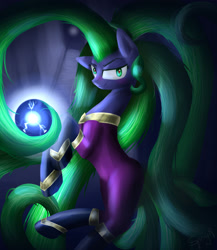 Size: 2000x2300 | Tagged: dead source, safe, artist:alicjaspring, character:mane-iac, species:earth pony, species:pony, episode:power ponies, g4, my little pony: friendship is magic, electro orb, female, long mane, long tail, looking at you, mare, prehensile mane, prehensile tail, smiling, solo