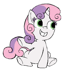 Size: 395x439 | Tagged: safe, artist:darlimondoll, character:sweetie belle, female, mane, smiling, solo, tail, teeth