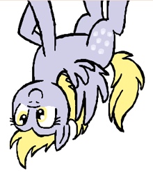 Size: 281x320 | Tagged: safe, artist:darlimondoll, character:derpy hooves, species:pegasus, species:pony, female, mare, solo, upside down