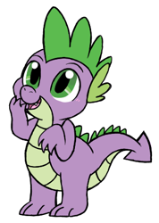Size: 314x442 | Tagged: safe, artist:darlimondoll, character:spike, species:dragon, cute, cute little fangs, fangs, male, open mouth, simple background, solo, spikabetes, white background
