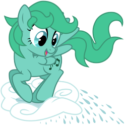 Size: 3000x3000 | Tagged: safe, artist:sunley, character:medley, species:pegasus, species:pony, g1, g4, bow, cloud, female, g1 to g4, generation leap, high res, mare, rain, simple background, solo, tail bow, transparent background