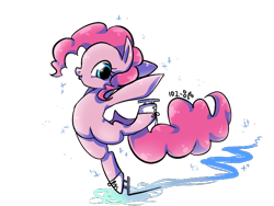 Size: 640x480 | Tagged: safe, artist:kkuyo, character:pinkie pie, species:pony, bipedal, female, ice, ice skating, skating, solo