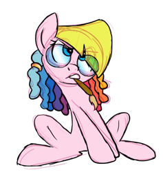 Size: 656x692 | Tagged: safe, artist:rannva, character:toola roola, species:earth pony, species:pony, g3.5, alternate hairstyle, dreadlocks, female, g3.5 to g4, generation leap, glasses, mare, mouth hold, paintbrush, simple background, solo, toola roola will be painting away, transparent background