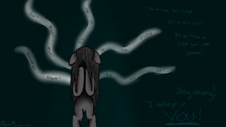 Size: 1920x1080 | Tagged: safe, artist:mrs-ponylicious, oc, oc only, crying, depression, disembodied thoughts, sad, solo